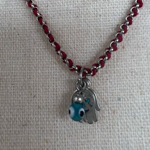 Hamsa evil eye necklace